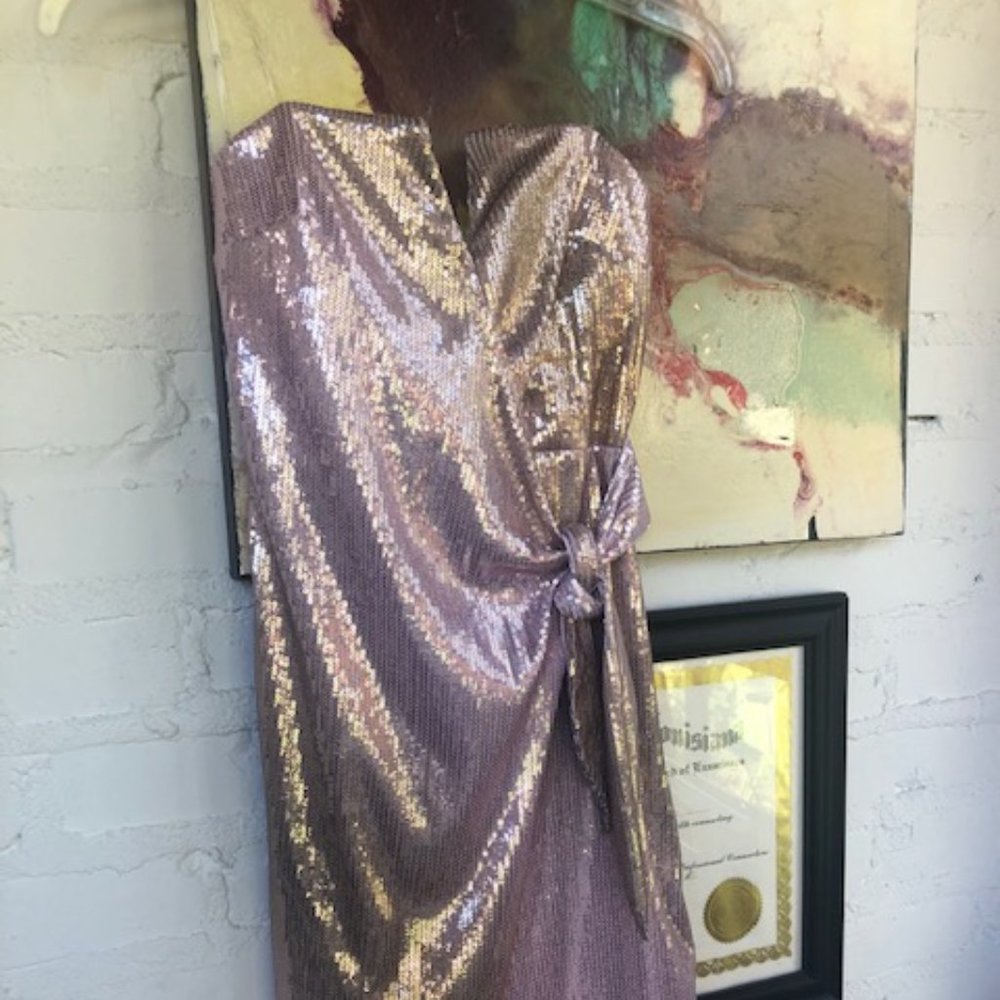 Little Sequin Rose Tie Dress